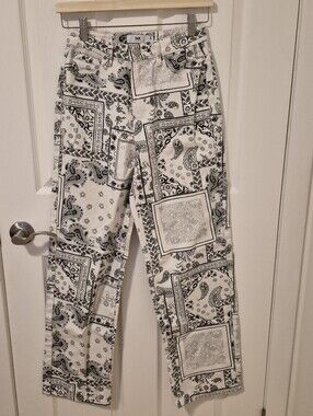 twik Black & White Bandana Print Straight Pants
